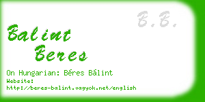 balint beres business card